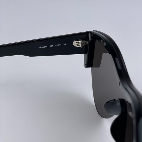 Balenciaga BB0004S 001 Sunglasses Black Grey Shield Unisex main image 4